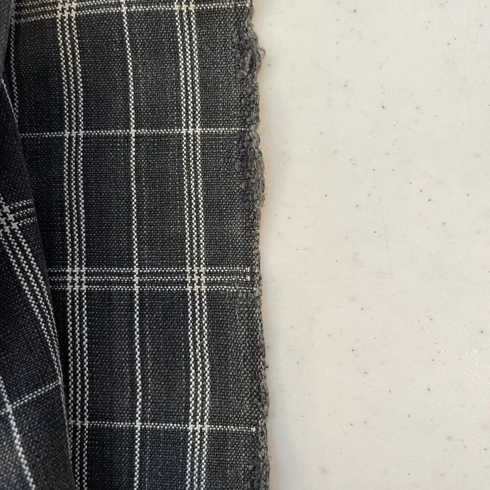 Sanders Imports 100% Cotton Material Black And White‎ Plaid With Purple And Pink